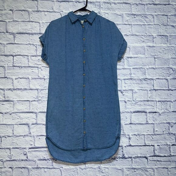 Madewell
Blue Solid Casual Shift Dress linen/cotton blend - Picture 2 of 14